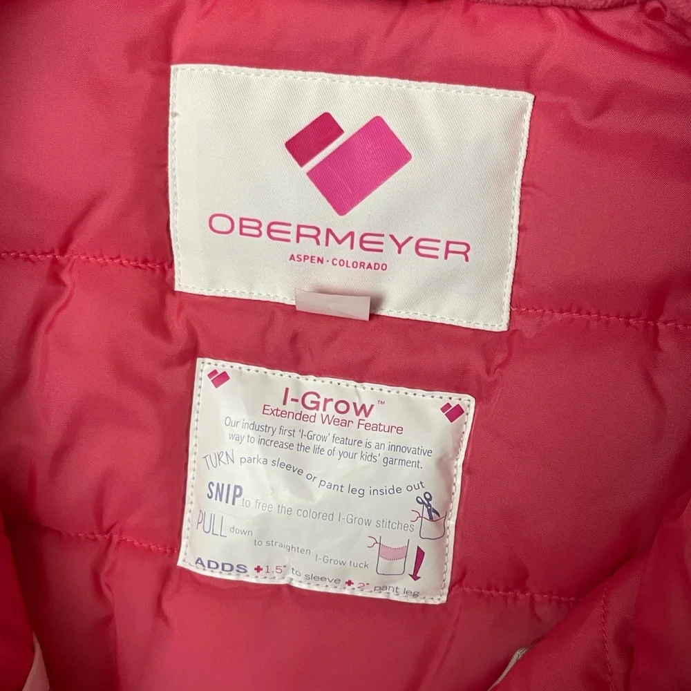 Obermeyer Green Floral Kids Puffer I-grow Jacket Size 7 - Picture 2 of 2
